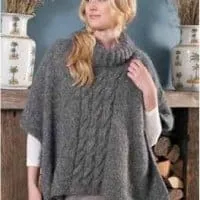 Free knitting pattern Poncho Erica knitted poncho