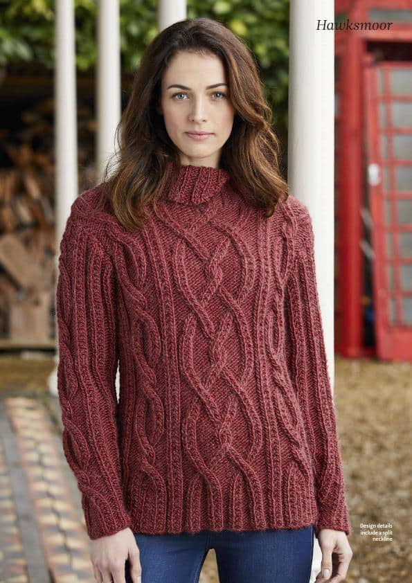 Woman knitted jumper – free knitting pattern
