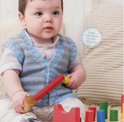 striped waistcoat  knitting pattern free