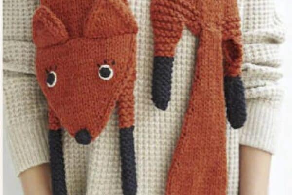 Fox scarf- free knitting pattern