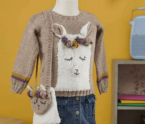 LAMA JUMPER & BAG-knitting patterns