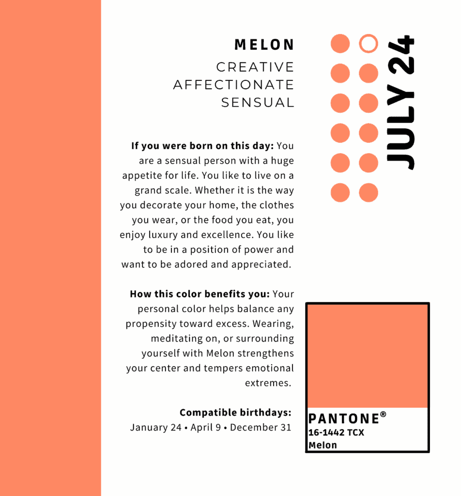 Color of the Day - Kolorguide (Pantone), Melon July 24 1 24