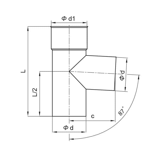 kf trojnik 87 rysunek