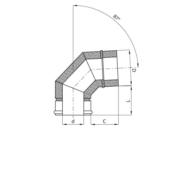 slim eko kolano 87 stopni rysunek