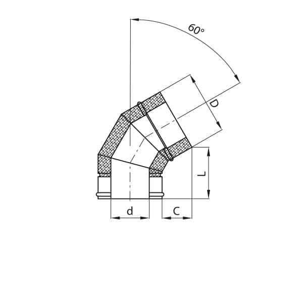 slim kolano 60 stopni rysunek