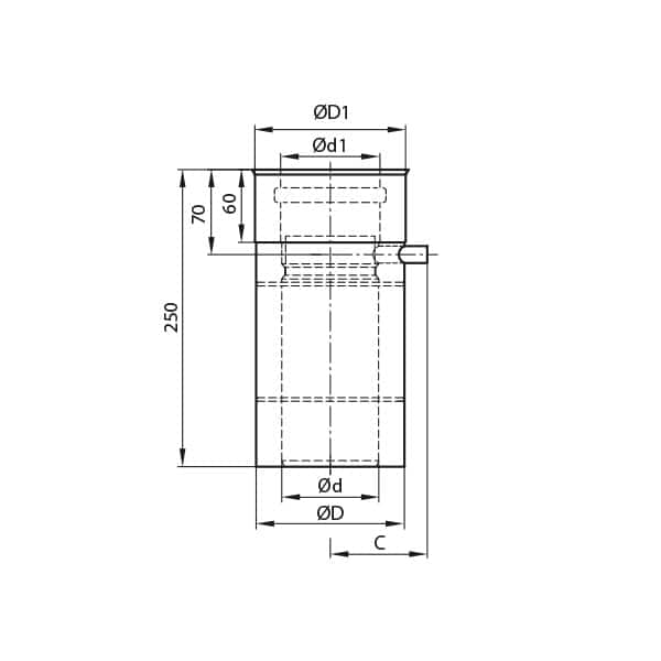 wsps rura prosta 025m z odskraplaczem rysunek