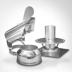 Chimney caps, roof passages, covers