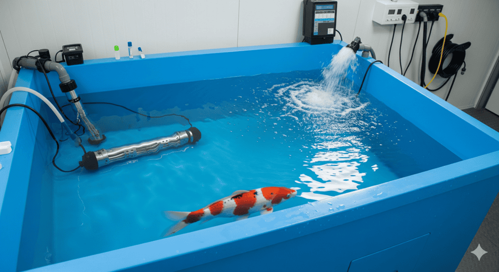 cara karantina ikan koi menggunakan bak fiber