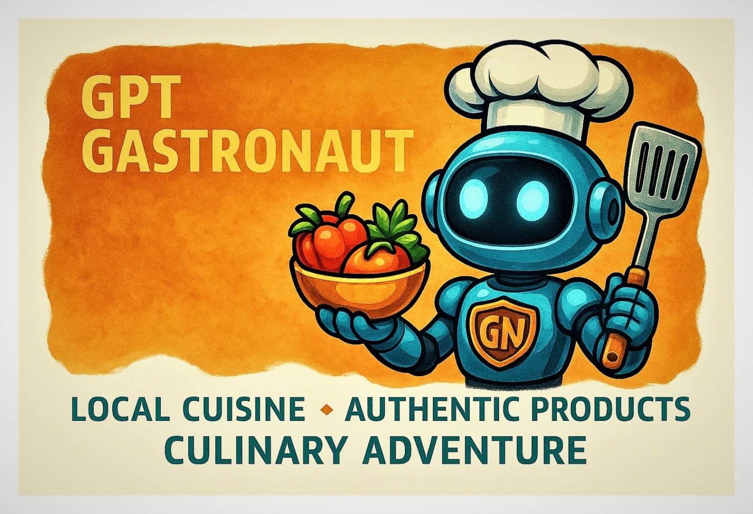 GPT Gastronaut – AI kuhar s činijom povrća i spatulom