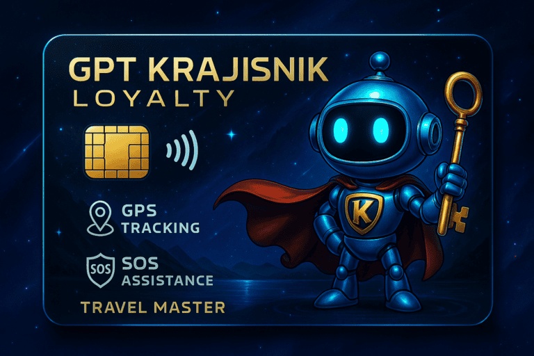 GPT Krajisnik Travel Master kartica sa AI robotom, zlatnim čipom i funkcijama za putovanja