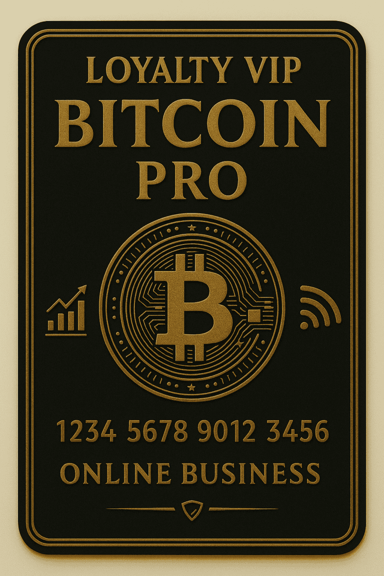 Loyalty VIP Bitcoin Pro Card for Online Business
