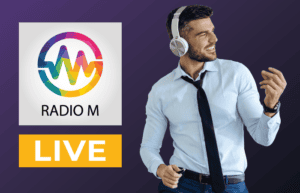 Logo Radio M – moderna frekvencija dobre muzike uživo