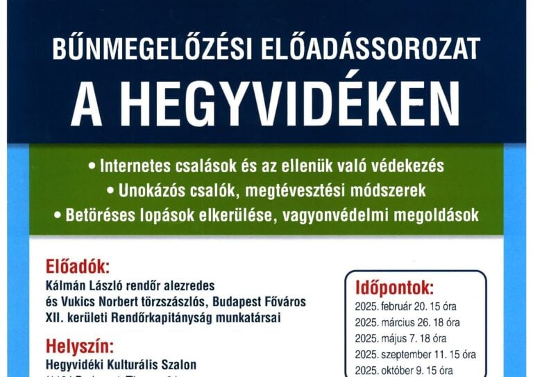 Bűnmegelőzési előadássorozat a Hegyvidéken