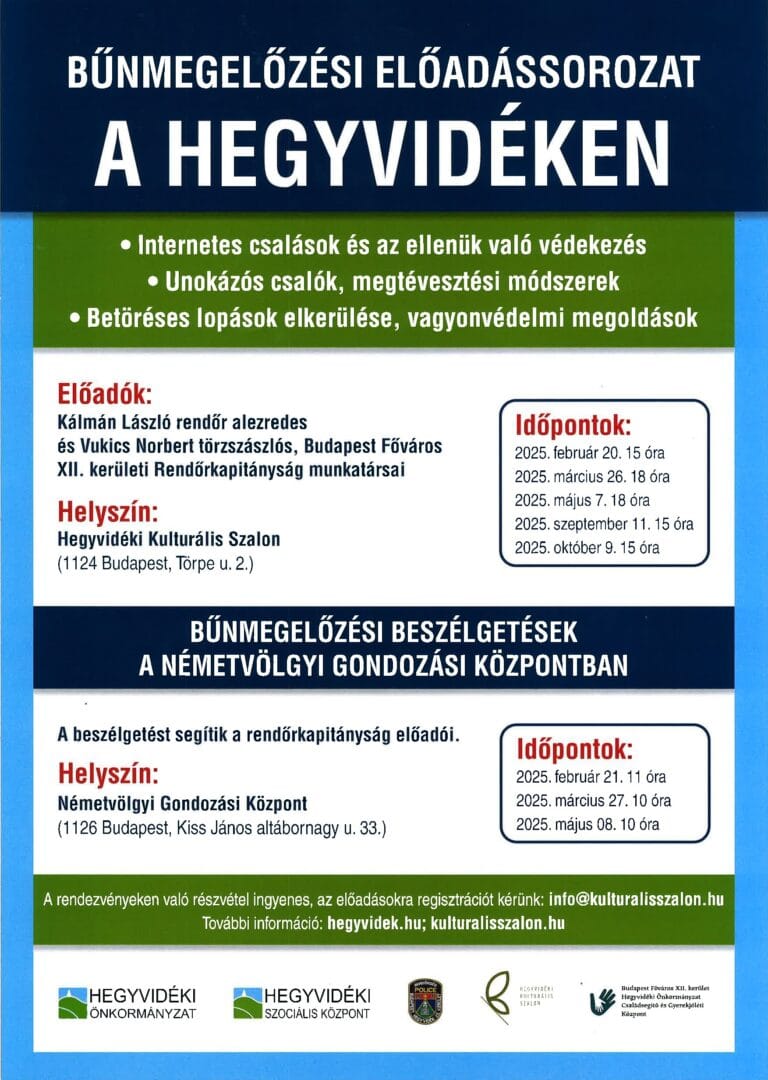 Bűnmegelőzési előadássorozat a Hegyvidéken