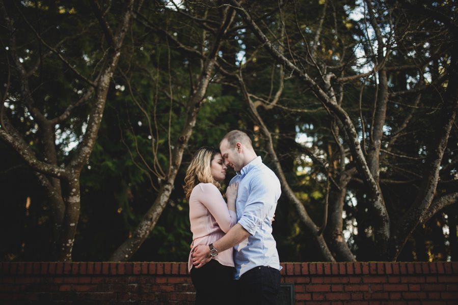 A downtown Portland engagement session at Sentinel Hotel, East Bank Esplanade, and Washington Park