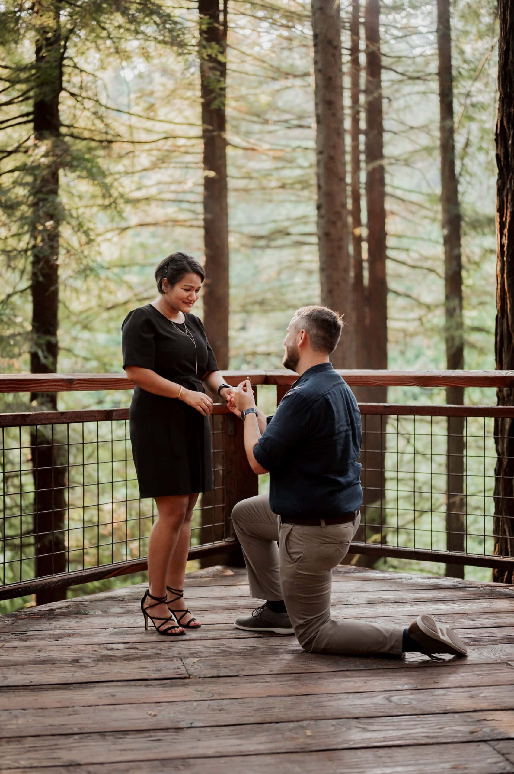 Hoyt Arboretum Redwood Deck Surprise Proposal Photography