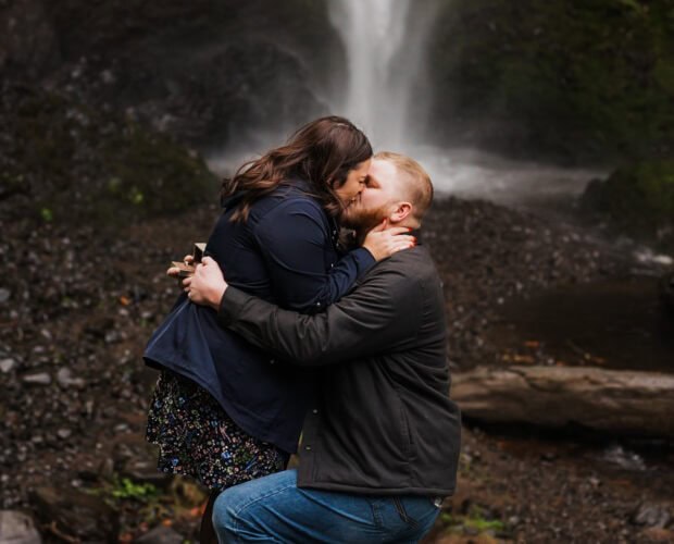 Latourell Falls Surprise Proposal Photography