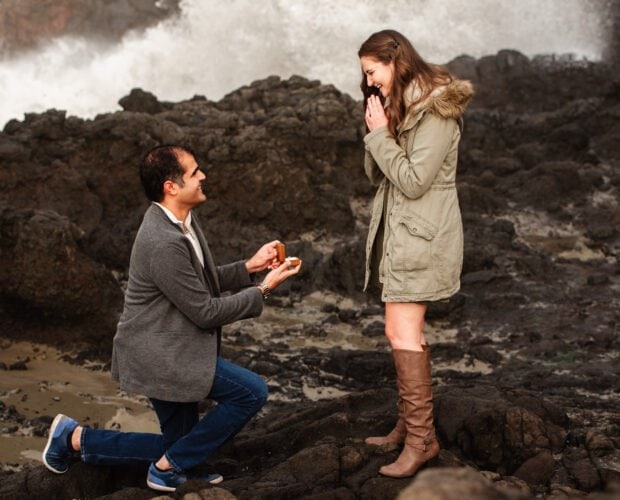 Oregon Coast Surprise Proposal Photography