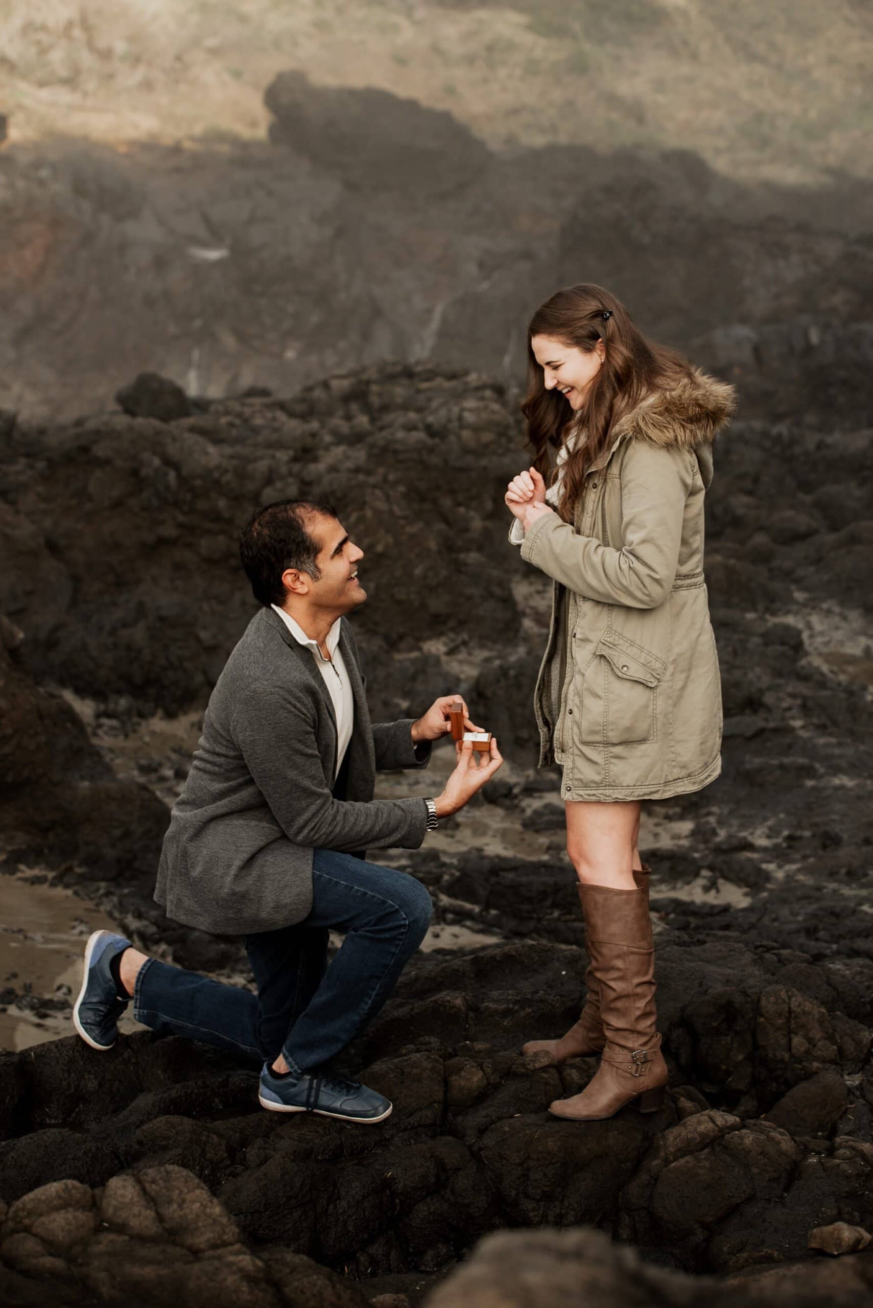 Oregon Coast Surprise Proposal Photography