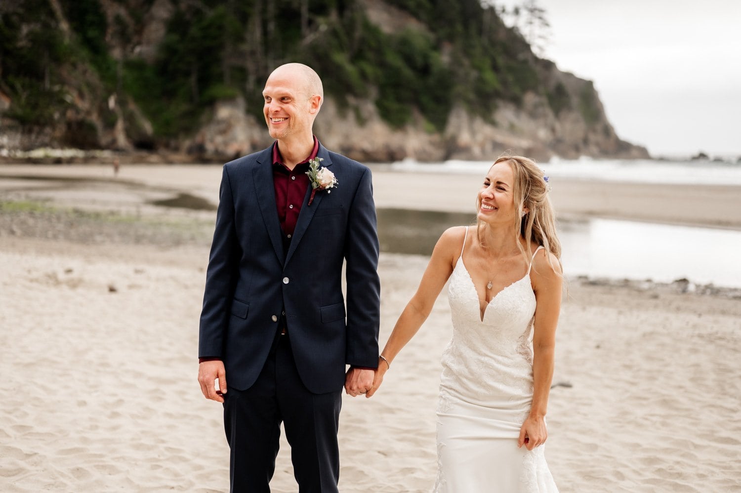 Short Sands Beach Oregon Coast Elopement Photography