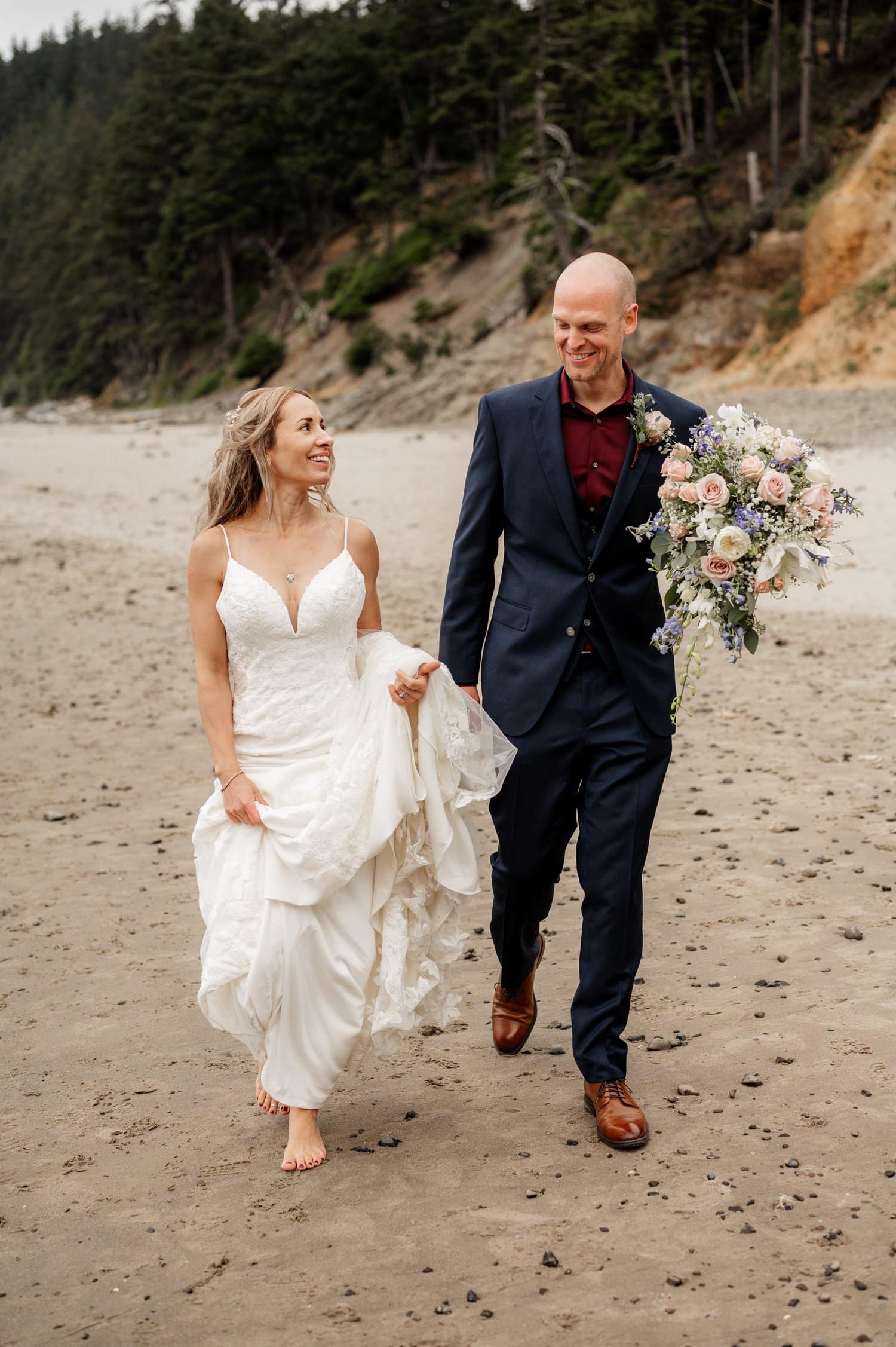 Short Sands Beach Oregon Coast Elopement Photography