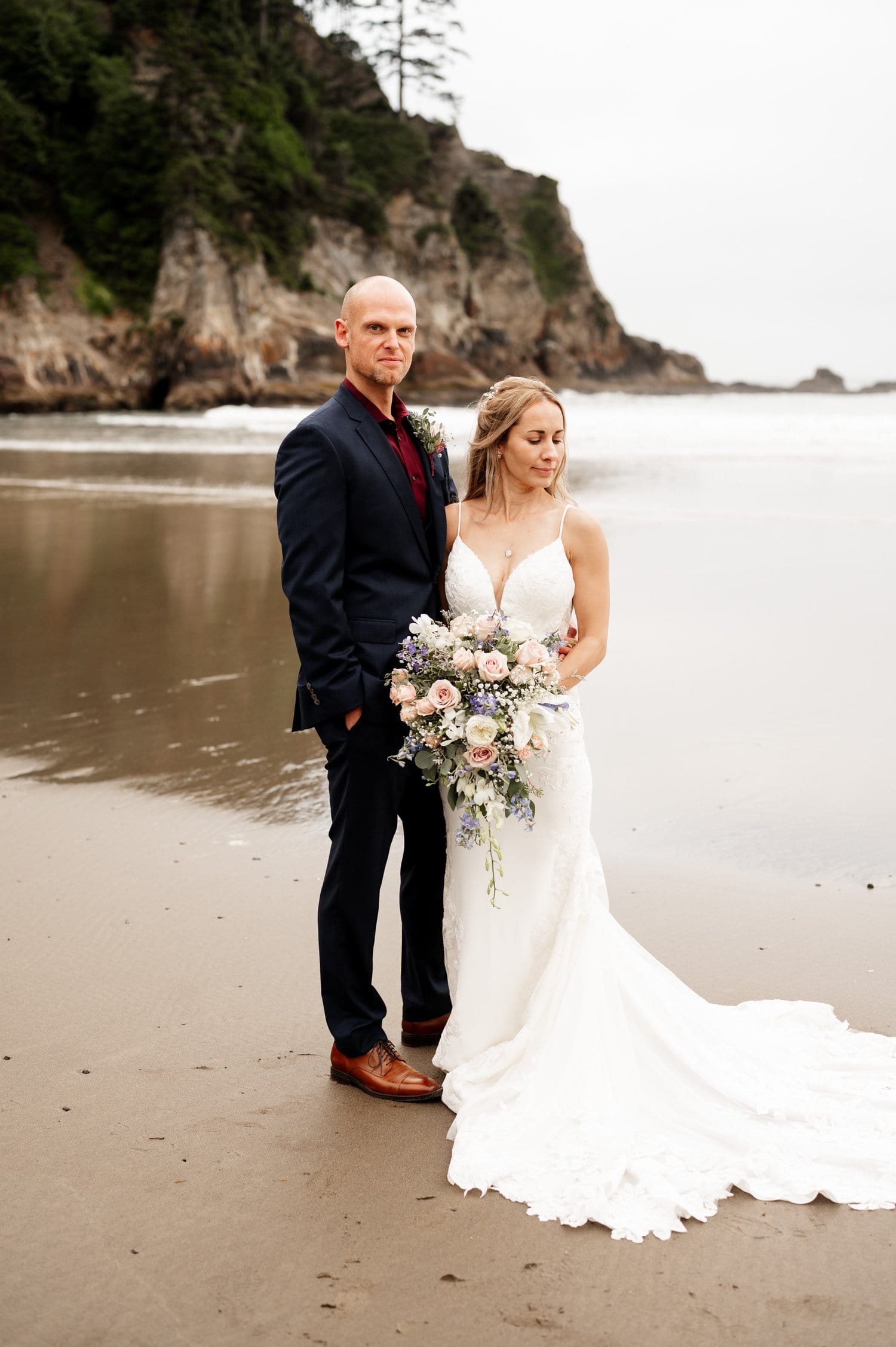 Short Sands Beach Oregon Coast Elopement Photography