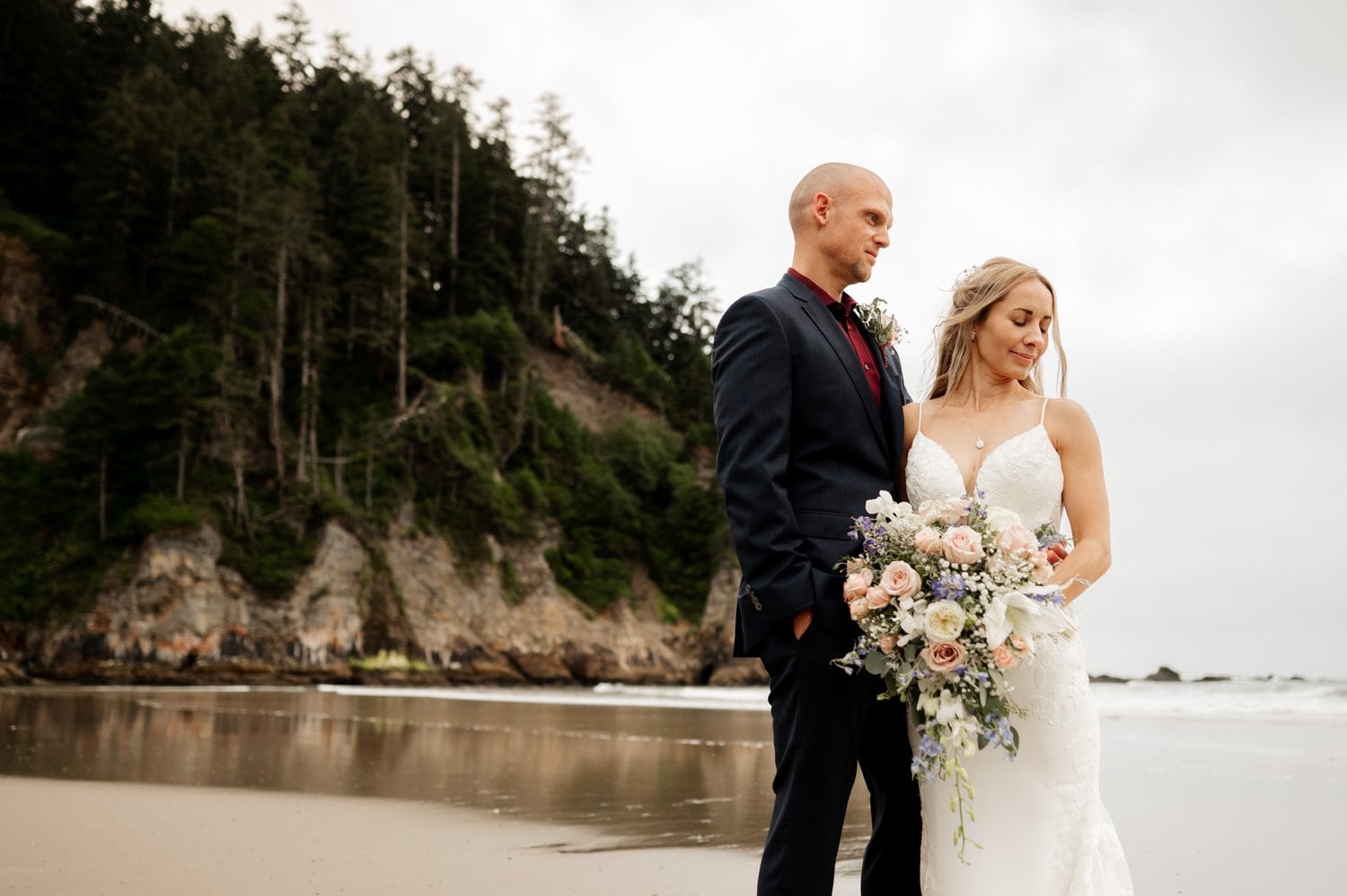 Short Sands Beach Oregon Coast Elopement Photography