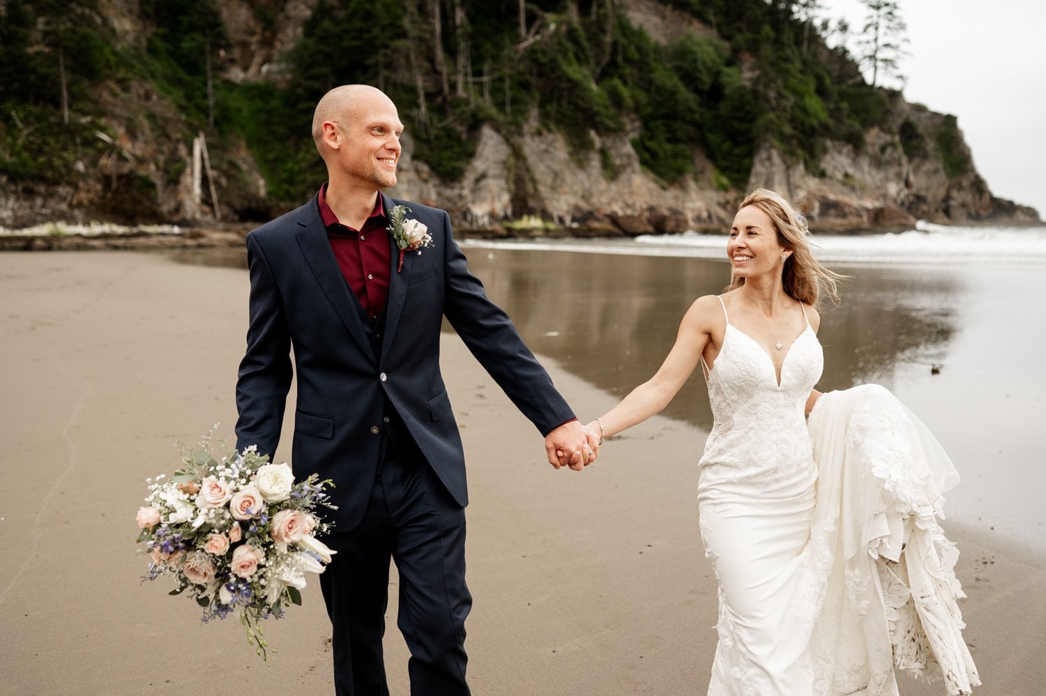 Short Sands Beach Oregon Coast Elopement Photography