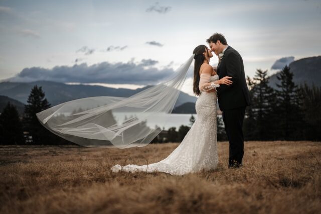 More insight into another tricky exposure and edit. During Nicole and Camden’s wedding at @skamanialodge, it was super cloudy where we were but only partial cloudy with the sun breaking through in the background. I really wanted to capture the gorge in their portraits but the exposure ratio between foreground and background was drastic, and I wanted to avoid flash to balance the exposure if I could for a more natural look. If I were to expose for the couple, then the background would surely blow out and the detail in the background would be unrecoverable for the most part. I opted to severely underexpose it as a silhouette instead to retain sky detail with the hopes of lifting the exposure later. Worst case scenario would be leaving it as a dramatic silhouette if the lifted exposure didn’t work out, which I was tempted to do anyway. With a fair amount of masking, selective brushing, and some noise reduction I was able to pull out the image here, trying to keep things as subtly natural as possible without verging into a weird HDR territory. The before image is the second image in the carousel.