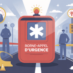 Illustration borne d'appel d'urgence sécurité routière