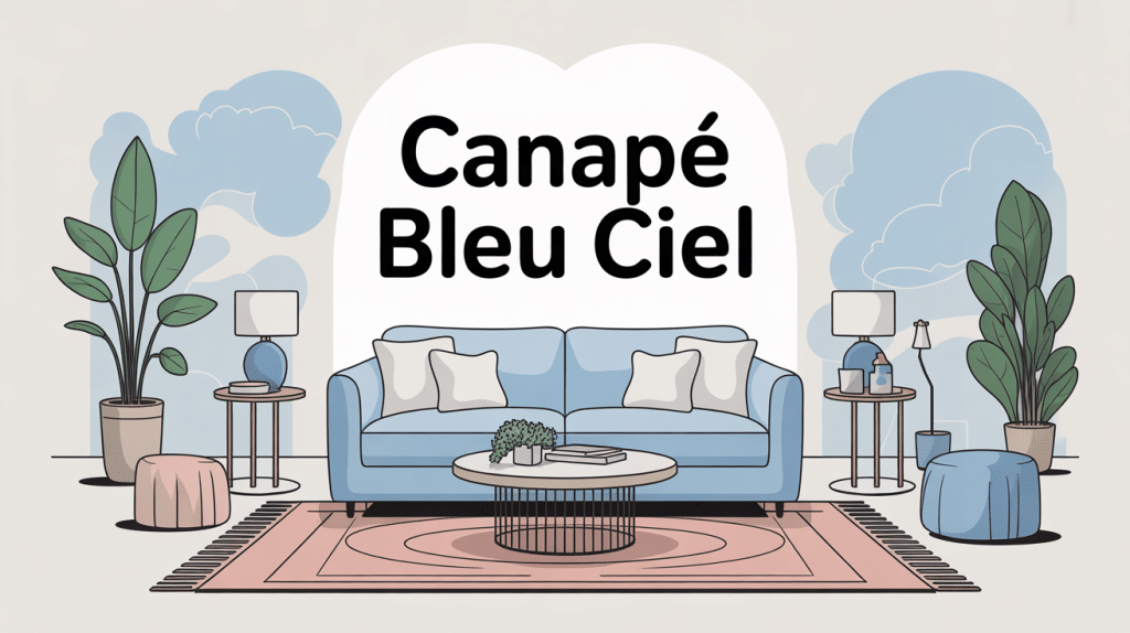 canapé bleu ciel pièce maîtresse dans un salon moderne