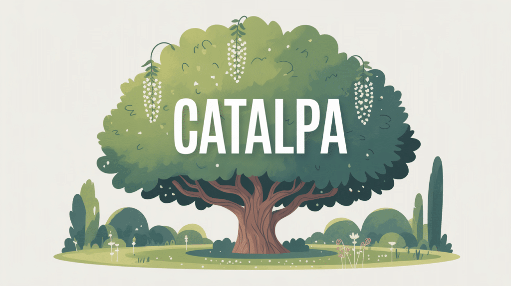 Illustration catalpa arbre ornement jardin