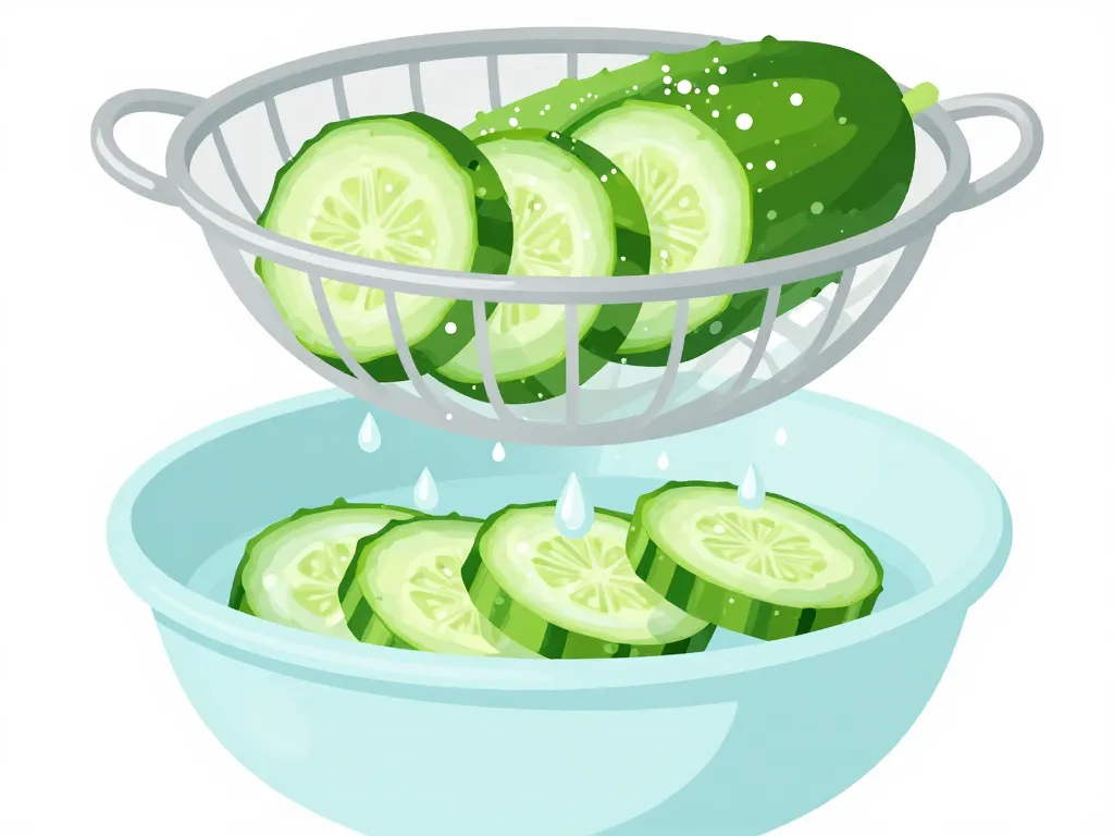 Étapes pour dégorger des concombres avec du sel