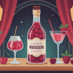 illustration marasquin bouteille cerises bar