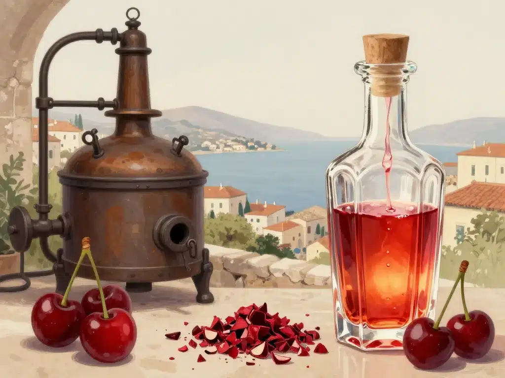 marasquin cerises distillation liqueur