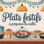 plats festifs à faire la veille sur table dressée ambiance fête