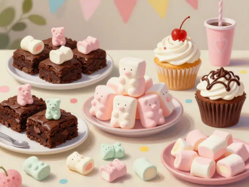 desserts créatifs ourson guimauve brownies cupcakes chocolat chaud