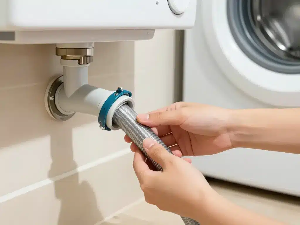 installation tuyau vidange machine à laver avec raccord