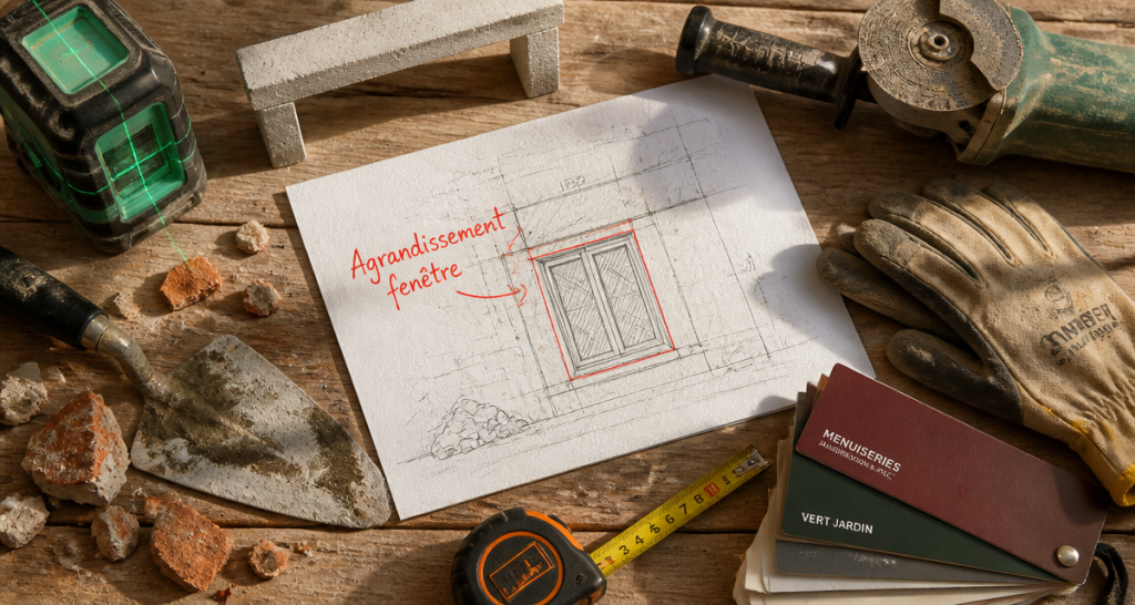 agrandir fenetre plan et outils artisan