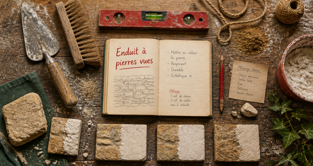enduit pierre vue outils et pierres naturelles