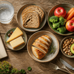les 7 groupes d aliments tableau sur une table