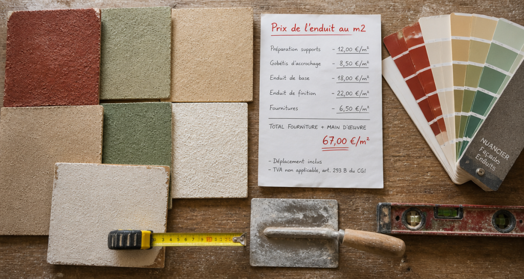 prix enduit m2 outils nuancier devis chantier