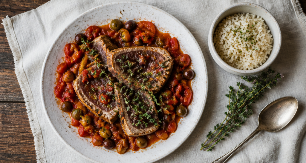 recette thonine à la provençale avec légumes et riz