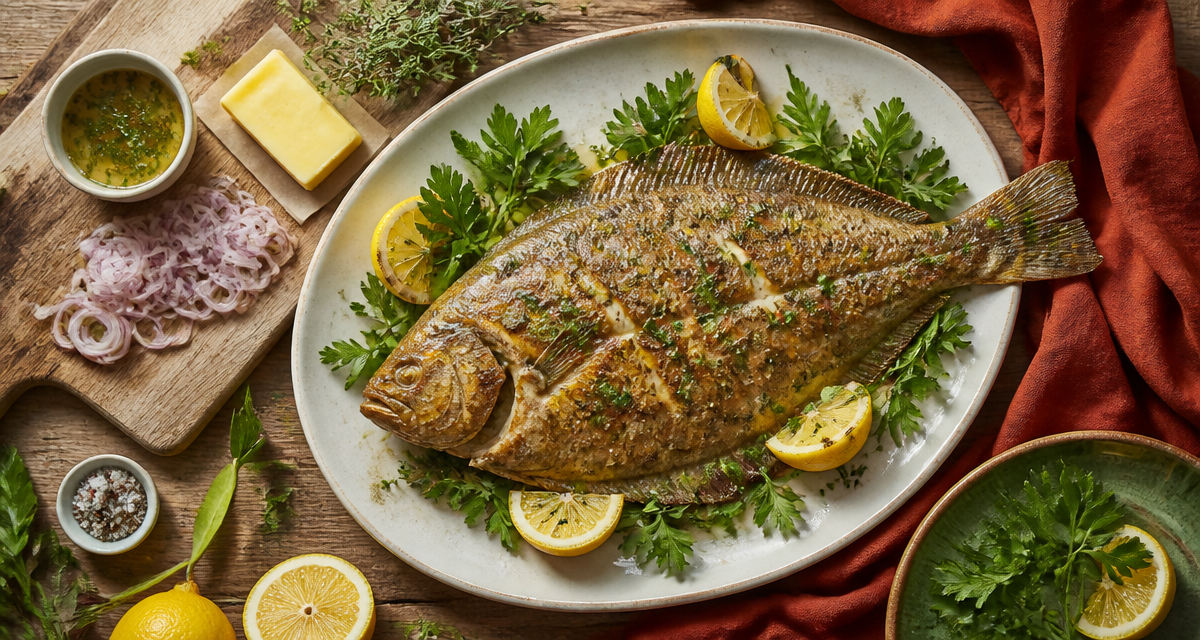 sole au four sur plat avec citron et herbes