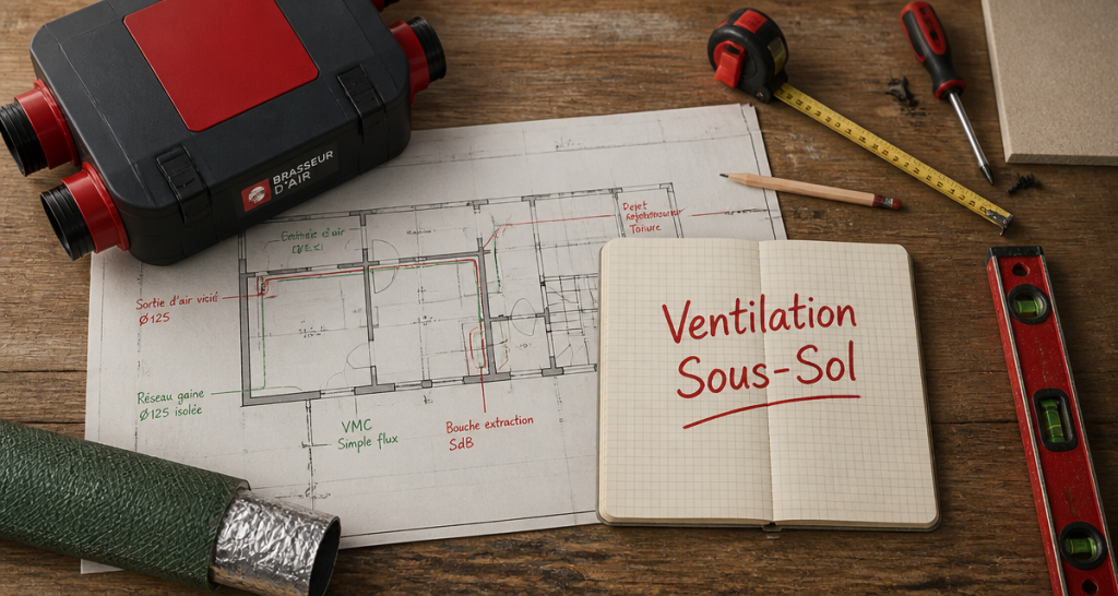 ventilation mecanique sous sol outils plans