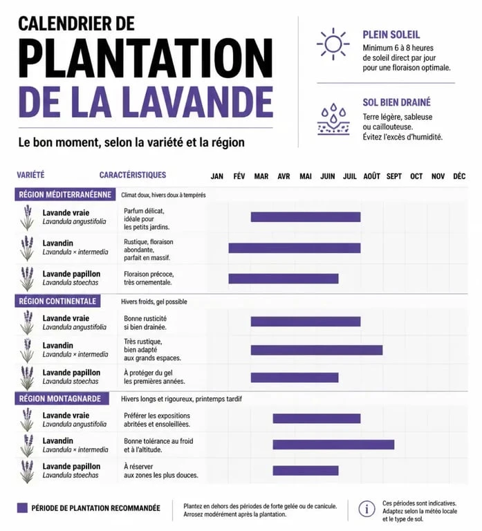 Calendrier et conseils pour savoir quand planter la lavande au jardin