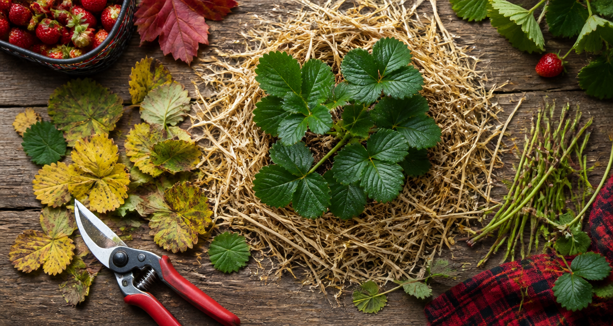 faut il couper les feuilles des fraisiers avant l'hiver photo entretien automne
