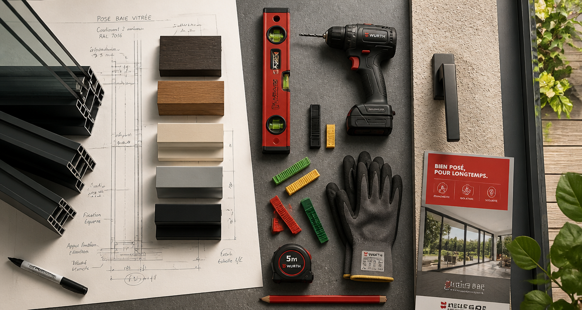 installation baie vitree outils et materiaux