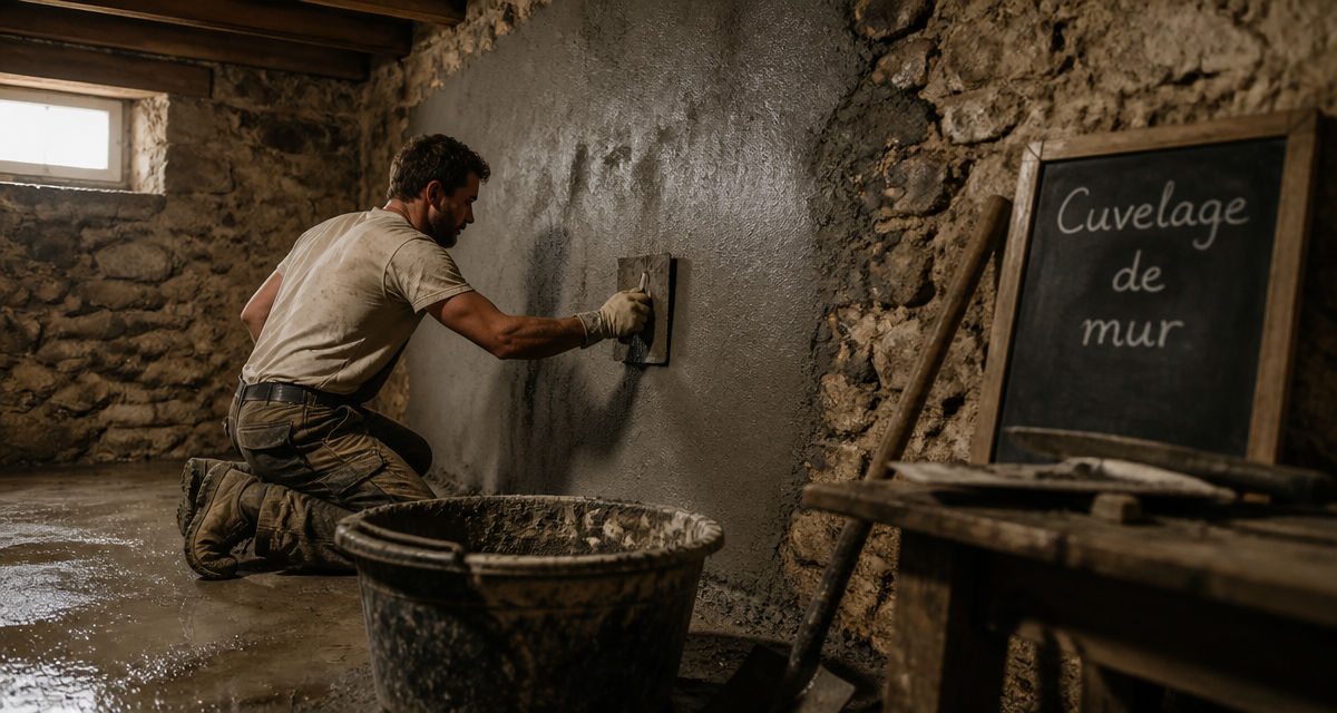 cuvelage mur application enduit artisan