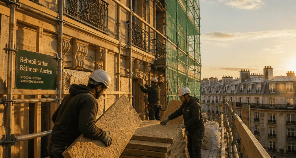 réhabilitation de bâtiments anciens Paris ouvriers isolants biosourcés